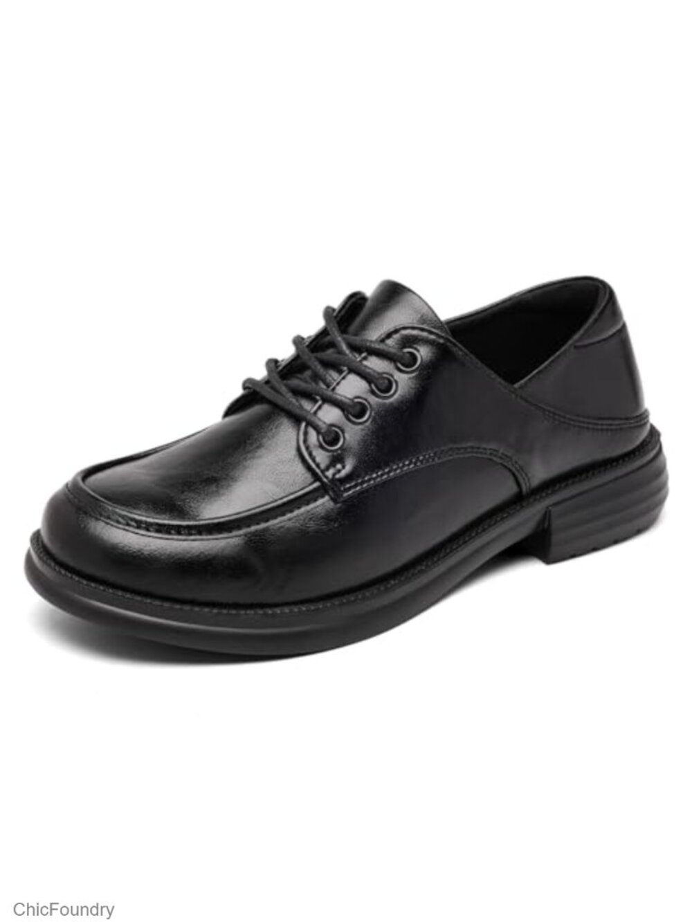 Women's Oxfords Lace Up Dress Shoes Low Heel Work Loafers Faux Leather